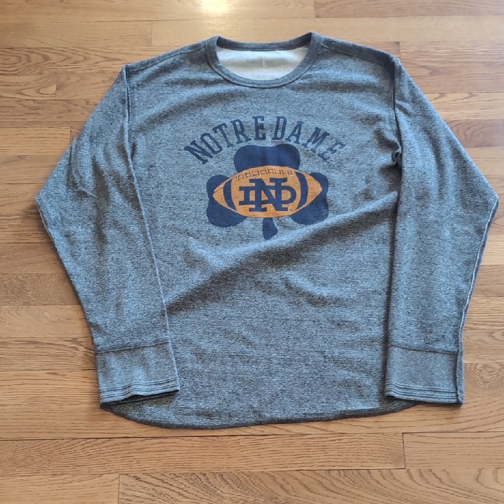 Notre Dame Heather Gray Crewneck Soft sweatshirt unique size L great shape